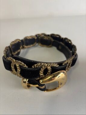 Vintage Black and Gold Chain Belt